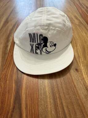 Vintage Disney Mickey Mouse White 5-Panel Painter's Cap Hat One Size